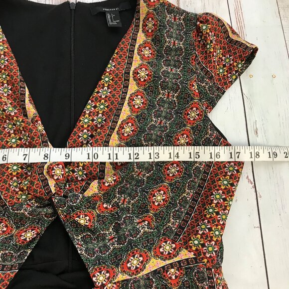 Forever 21 Floral Front Tie Boho Maxi Dress  Size Large - Picture 11 of 13